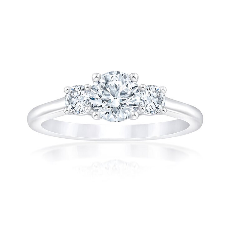 Anillo, Diamantes, 1.17ctw, Oro Blanco 14K