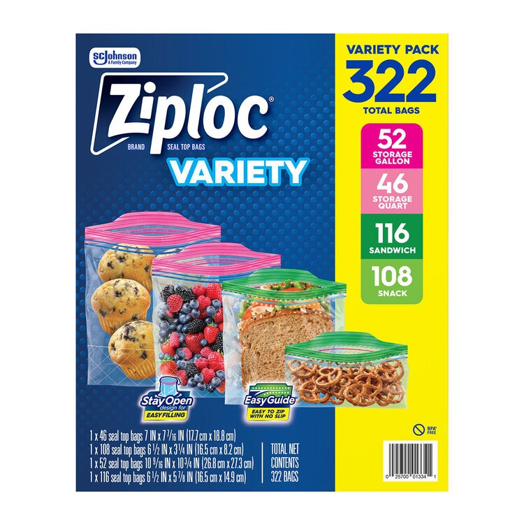 Ziploc Paquete Surtido de Bolsas 322 pzas — Imagen 1 de 4