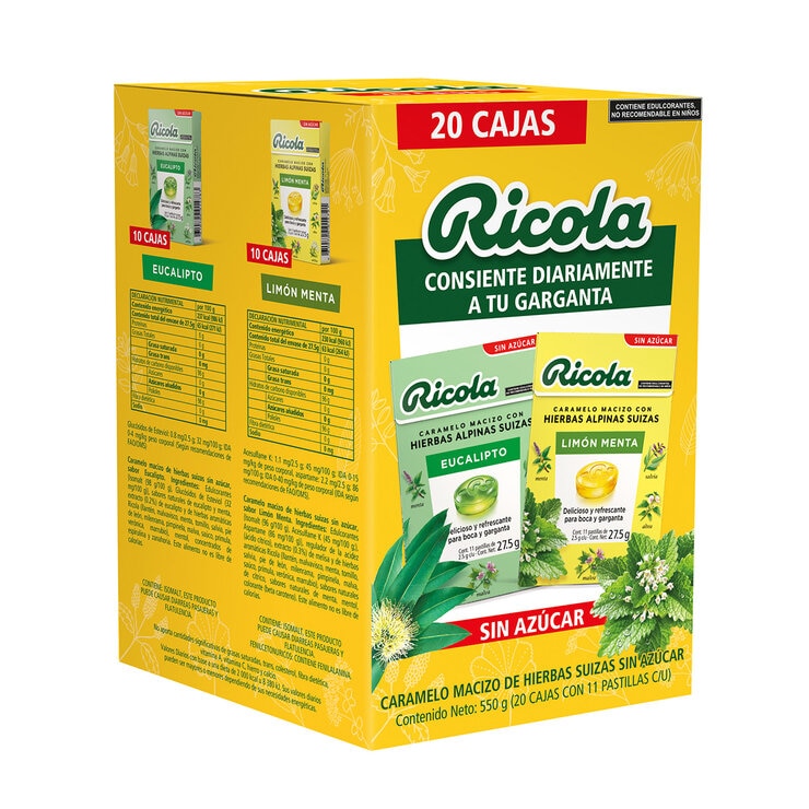 Ricola 10 Cajas Sabor Eucalipto y 10 Cajas Sabor Limón Menta — Imagen 2 de 2