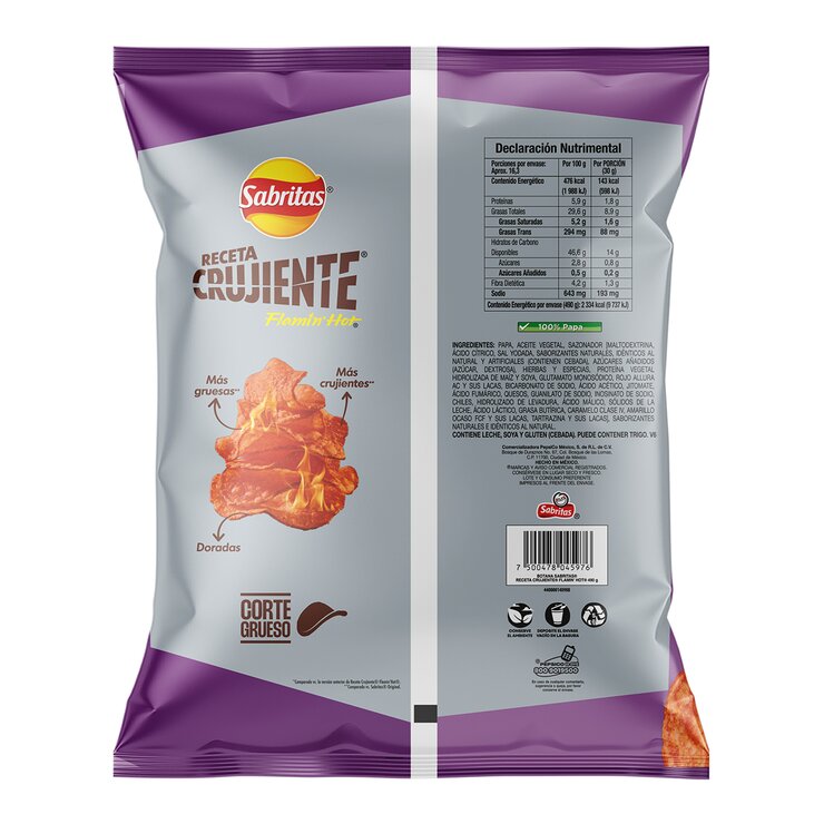Sabritas Flamin Hot Receta Crujiente 490g — Imagen 4 de 4
