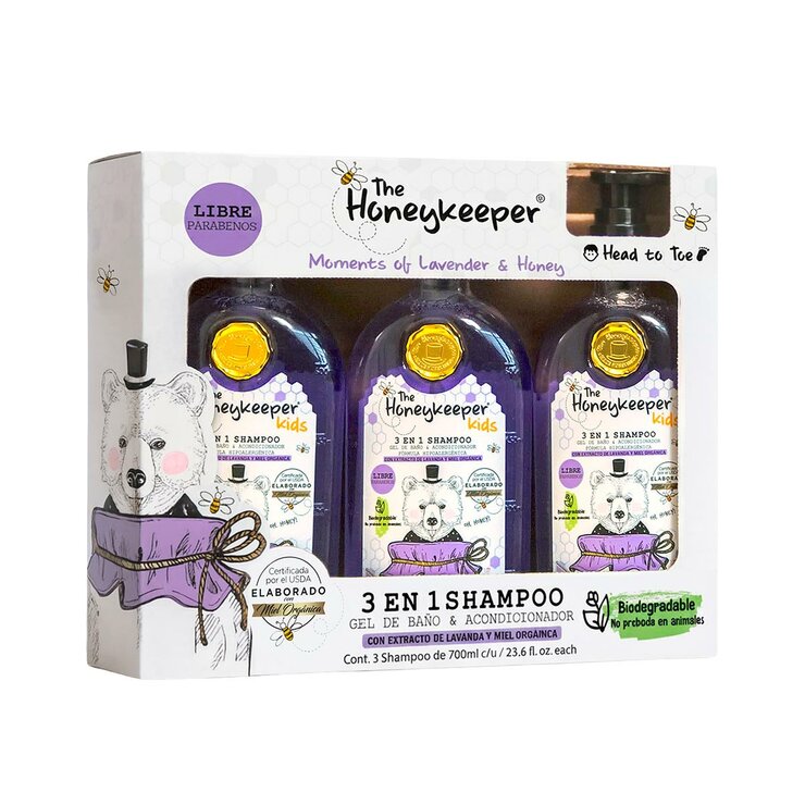 The Honeykeeper Shampoo 3 en 1 con Lavanda 3 pzas de 700 ml — Imagen 2 de 4