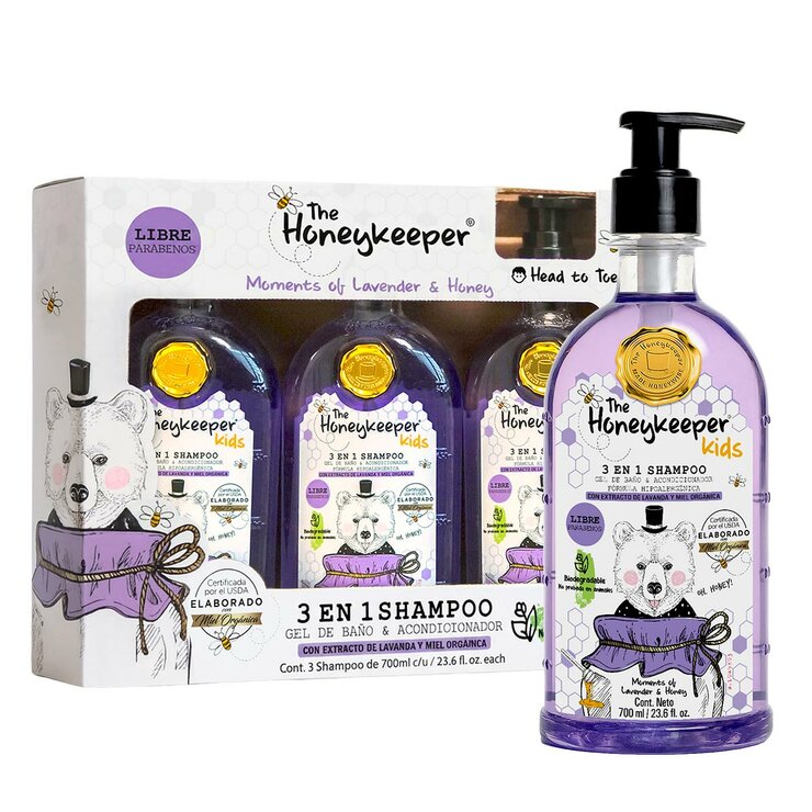 The Honeykeeper Shampoo 3 en 1 con Lavanda 3 pzas de 700 ml — Imagen 1 de 4
