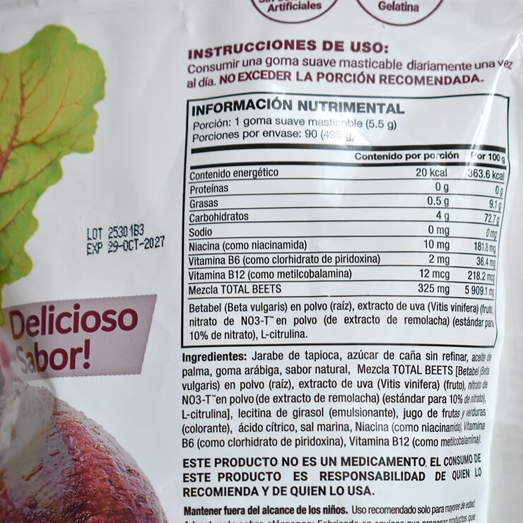 Total Beets con extracto de uva 90 gomas suaves — Imagen 2 de 4