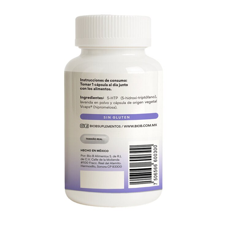 Bio B 5-HTP 90 Cápsulas. — Imagen 2 de 3