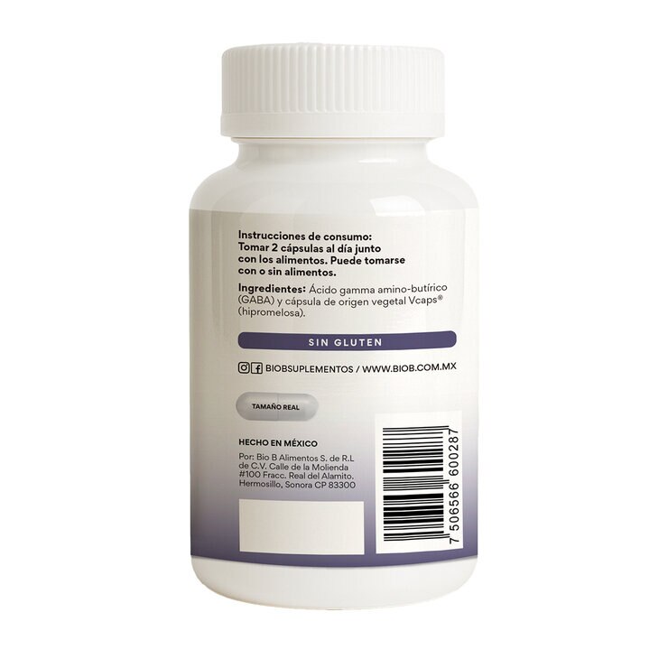 Bio B Gaba Ácido gamma amino-butírico 90 Cápsulas — Imagen 2 de 3