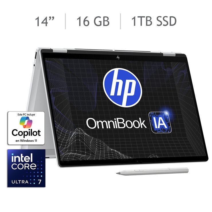 HP Omnibook X Flip NGAI 14-fm0072la 14" OLED UWVA Intel Core Ultra 7 16GB 1TB — Imagen 1 de 4
