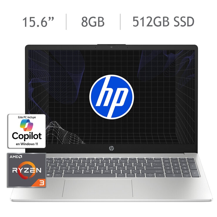 HP 15-fc0234la Laptop 15.6" Full HD AMD Ryzen 3 8GB 512GB — Imagen 1 de 4