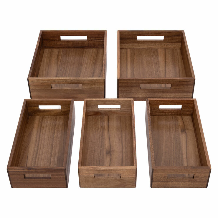 Seville Classics Juego de Cajones para Almacenamiento de Madera de Acacia, 5 piezas — Imagen 4 de 4