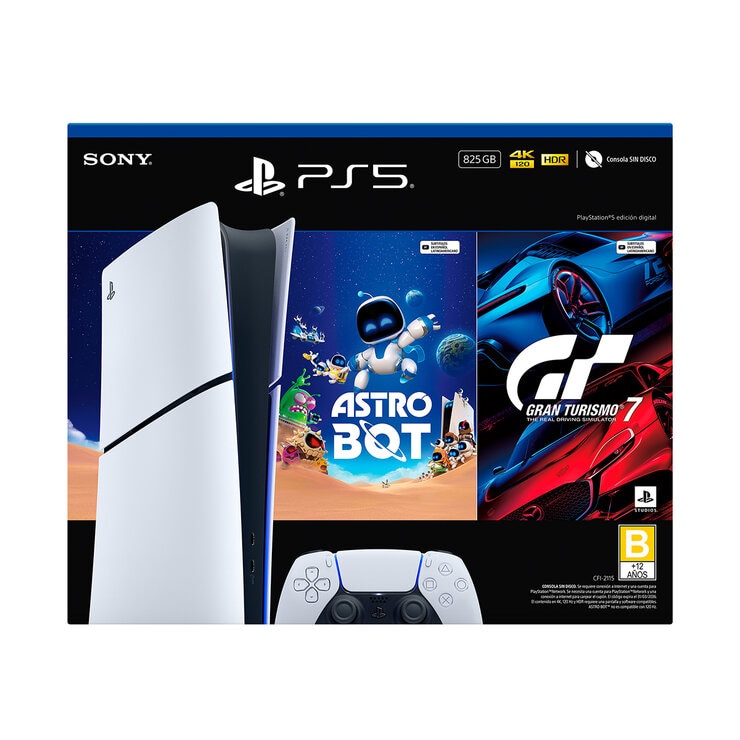 PlayStation 5: Consola Slim Digital de 825GB + 2 Videojuegos + Estación de Carga — Imagen 4 de 4