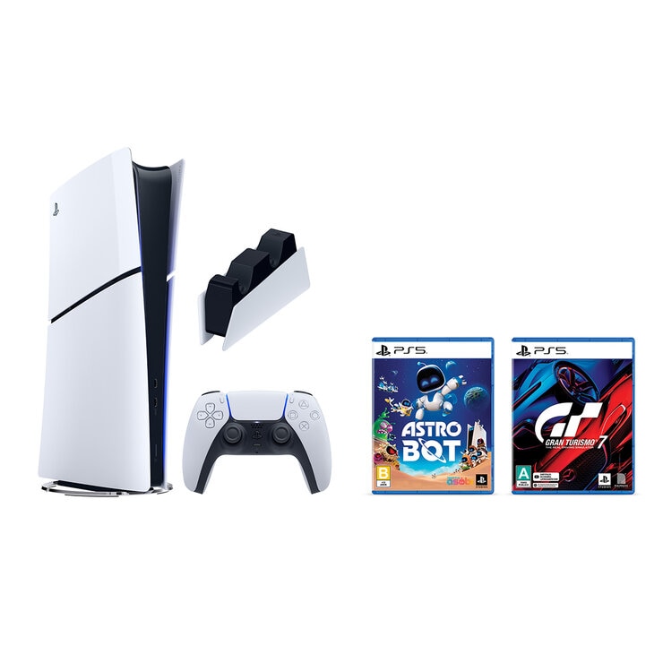 PlayStation 5: Consola Slim Digital de 825GB + 2 Videojuegos + Estación de Carga — Imagen 1 de 4