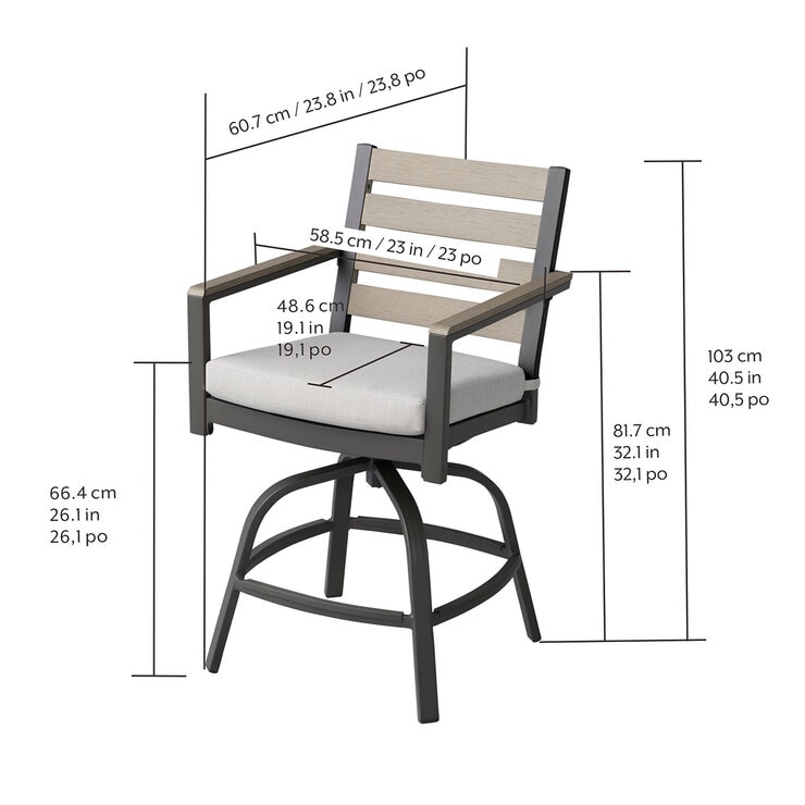 Agio, Nicolet Comedor Alto con Fogatero para Jardín de 7 piezas — Imagen 3 de 4