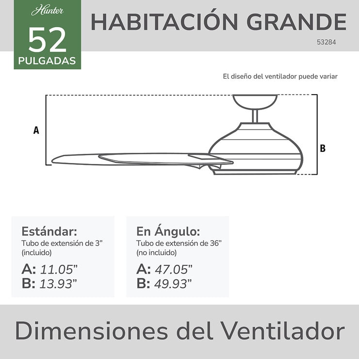 Hunter, Ventilador Anza 52" — Imagen 3 de 4