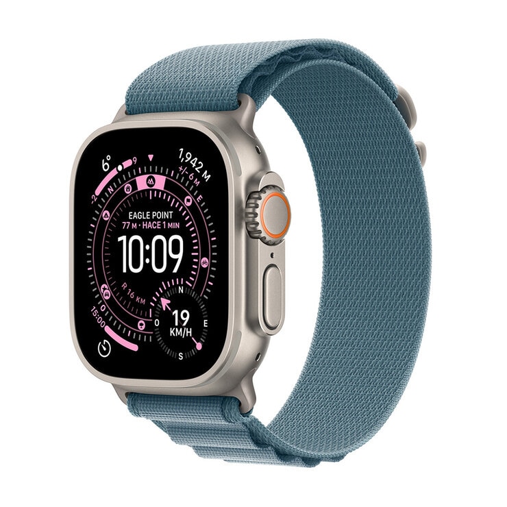 Apple Watch Ultra 3 (GPS + Celular) 49mm Titanio Natural + Correa Alpine Azul Claro - Talla S