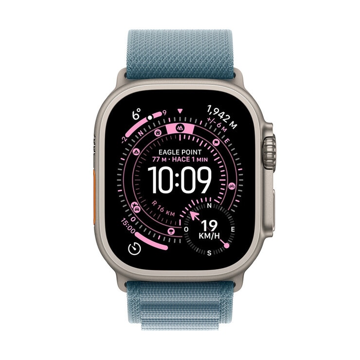 Apple Watch Ultra 3 (GPS + Celular) 49mm Titanio Natural + Correa Alpine Azul Claro - Talla S — Imagen 2 de 4