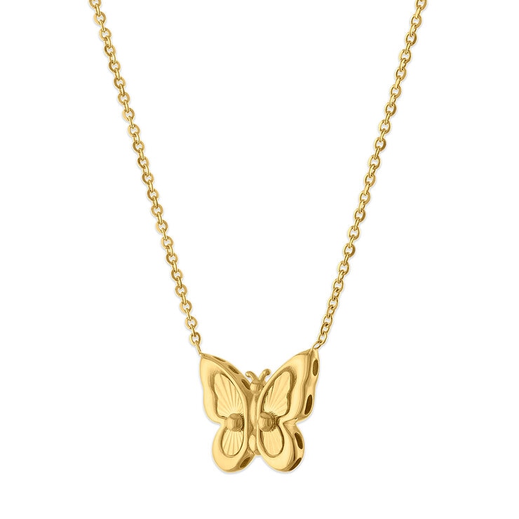 Collar con Dije de Mariposa, Oro Amarillo de 14 k — Imagen 2 de 3