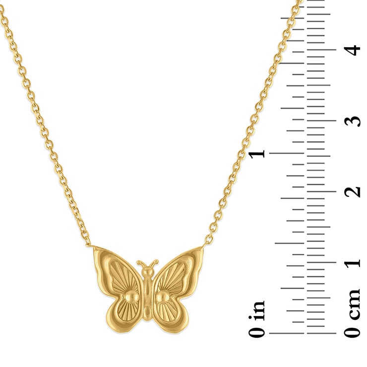 Collar con Dije de Mariposa, Oro Amarillo de 14 k — Imagen 3 de 3