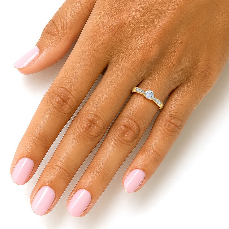 Anillo. Diamantes 0.75 CTW, Oro Amarillo 14K — Imagen 3 de 4