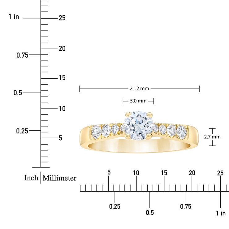 Anillo. Diamantes 0.75 CTW, Oro Amarillo 14K — Imagen 4 de 4