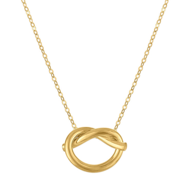 Collar con Dije de Nudo, Oro Amarillo 14K — Imagen 1 de 4