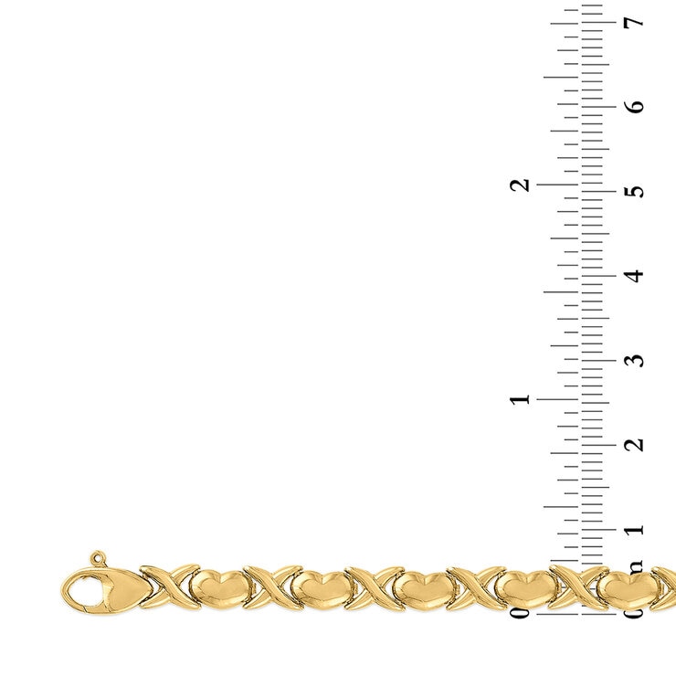 Pulsera de Corazones, Oro Amarillo 14K — Imagen 3 de 4