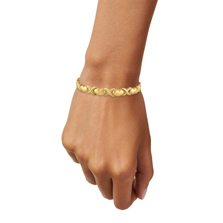Pulsera de Corazones, Oro Amarillo 14K — Imagen 4 de 4