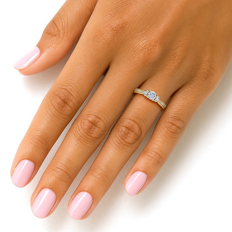 Anillo de Diamantes .75CTW, Oro Amarillo 14K — Imagen 3 de 4
