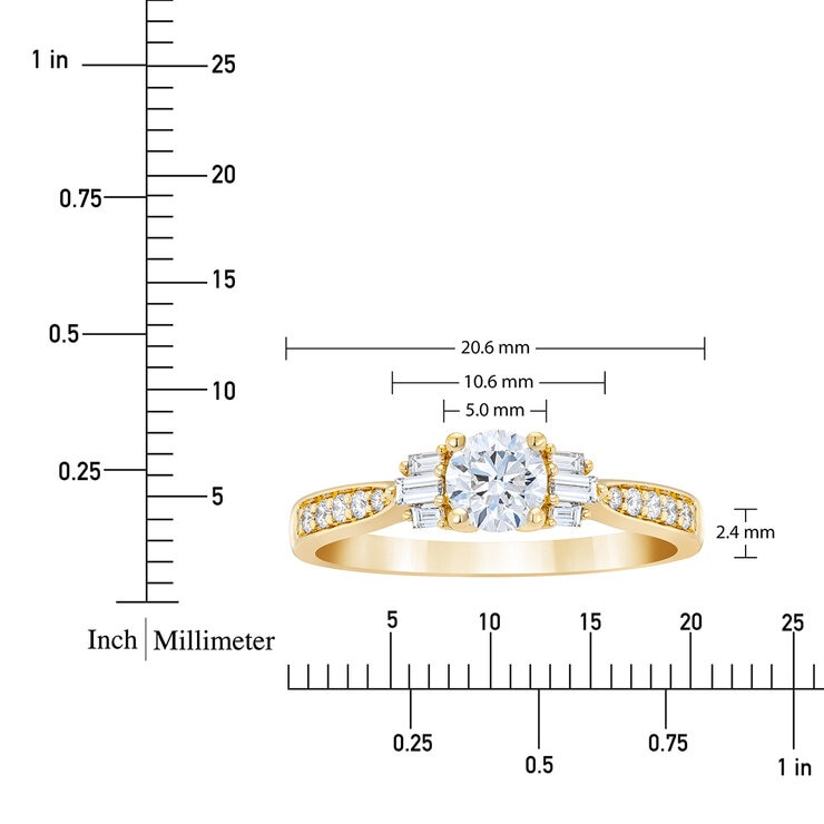Anillo de Diamantes .75CTW, Oro Amarillo 14K — Imagen 4 de 4