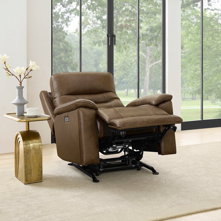 Barcalounger, Sillón Reclinable de Piel con Reposacabezas Eléctrico — Imagen 2 de 4