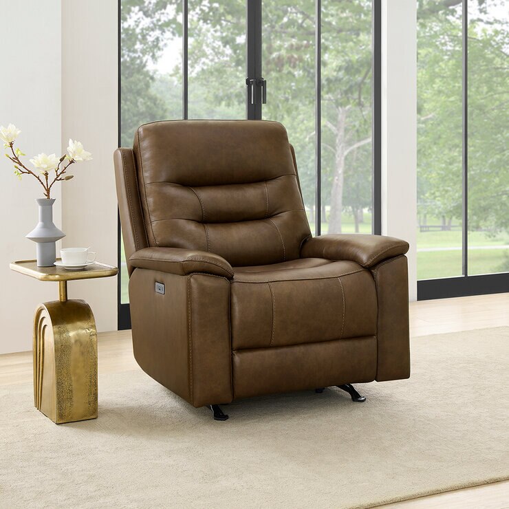 Barcalounger, Sillón Reclinable de Piel con Reposacabezas Eléctrico — Imagen 1 de 4