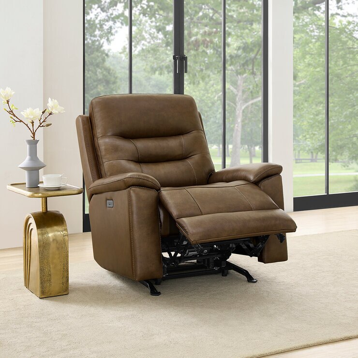 Barcalounger, Sillón Reclinable de Piel con Reposacabezas Eléctrico — Imagen 4 de 4