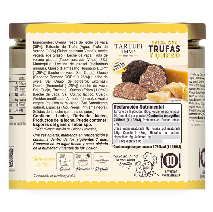 Tartufi Jimmy Salsa para Pasta Sabor Trufa y Queso 2/500 g — Imagen 2 de 3