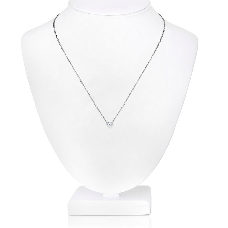 Collar de Diamantes 0.14 CTW, con Dije de Corazón , Oro 14K — Imagen 4 de 4