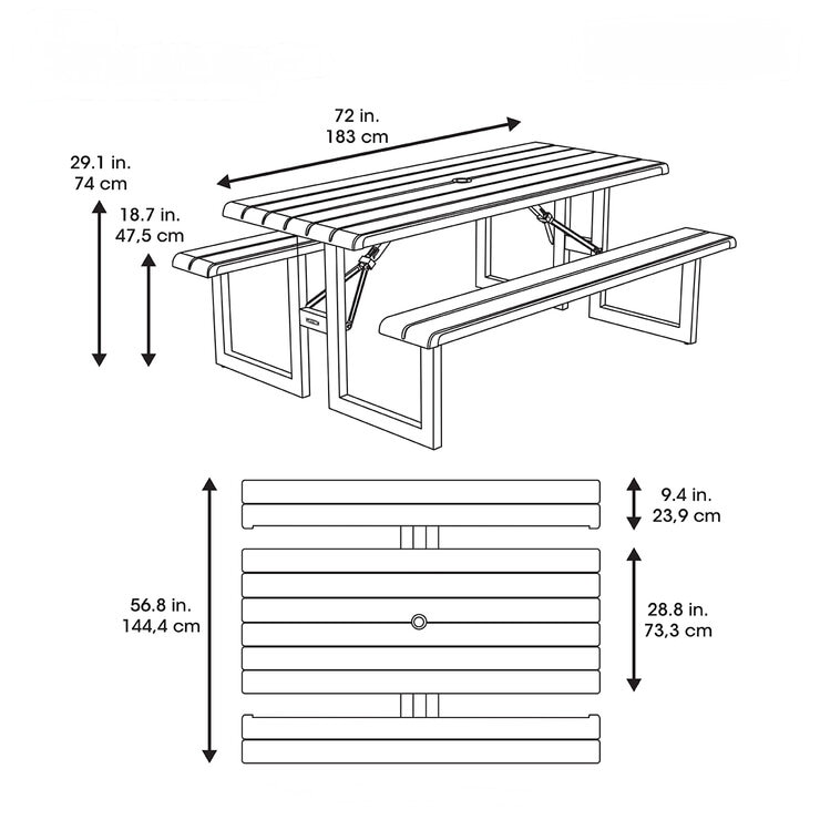 Lifetime, Mesa para Picnic Plegable de 6' — Imagen 2 de 4