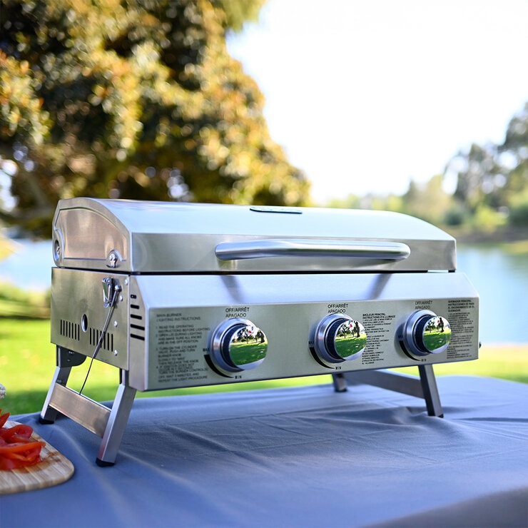 NXR, Parrilla de Acero Inoxidable Portátil de Gas Propano de 3 Quemadores — Imagen 1 de 4