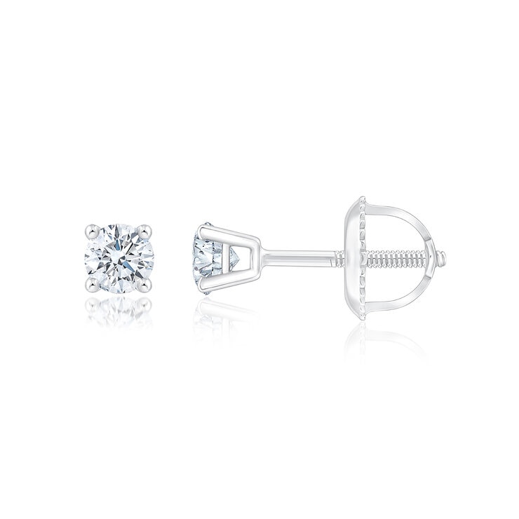 Aretes de Diamante 0.36ctw, Oro Blanco 14K — Imagen 4 de 4
