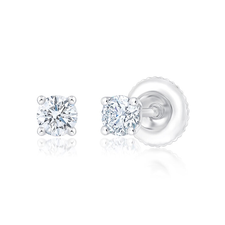 Aretes de Diamante 0.36ctw, Oro Blanco 14K