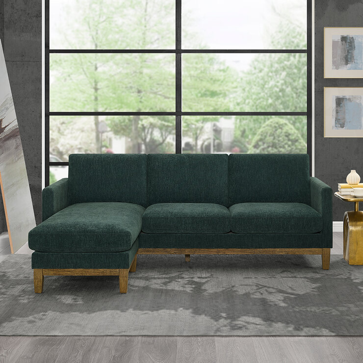 Henredon, Sofá Reversible De Tela Estilo Chaise — Imagen 2 de 4
