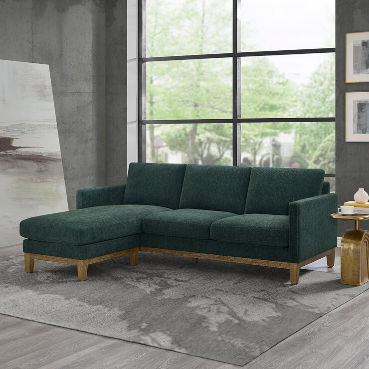 Henredon, Sofá Reversible De Tela Estilo Chaise — Imagen 1 de 4