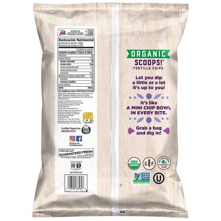 Tostitos Scoops Organicas de Tortilla 623.7 g — Imagen 2 de 2