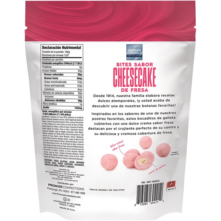 Edward Marc Bites Sabor Cheesecake de Fresa 567 g — Imagen 2 de 2