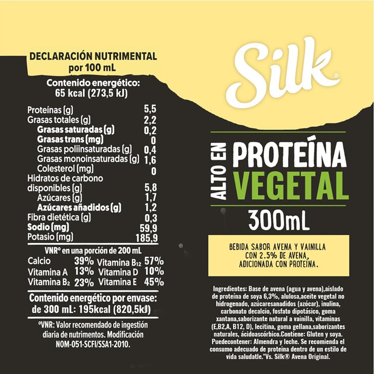 Silk Bebida con Proteína Sabor Avena y Vainilla 12/300 ml — Imagen 4 de 4