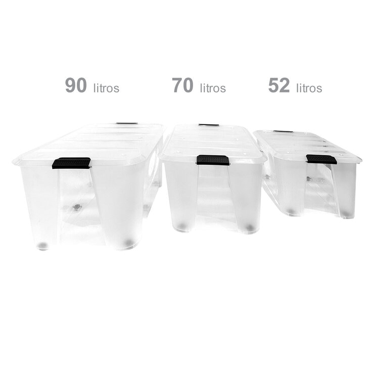 AG Box, Set de 3 Cajas Organizadoras, 52L, 70L y 90L. — Imagen 2 de 4