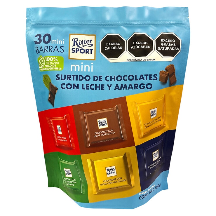 Ritter Sport Surtido de Chocolates con Leche y Amargo 500 g