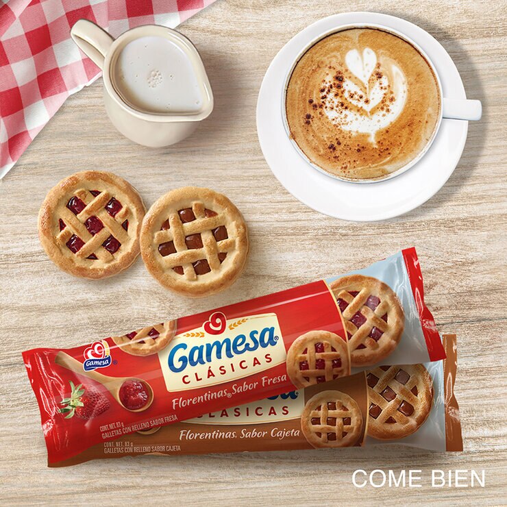 Florentinas Surtido de Galletas Rellenas de Fresa y Cajeta 12 pzas — Imagen 3 de 3