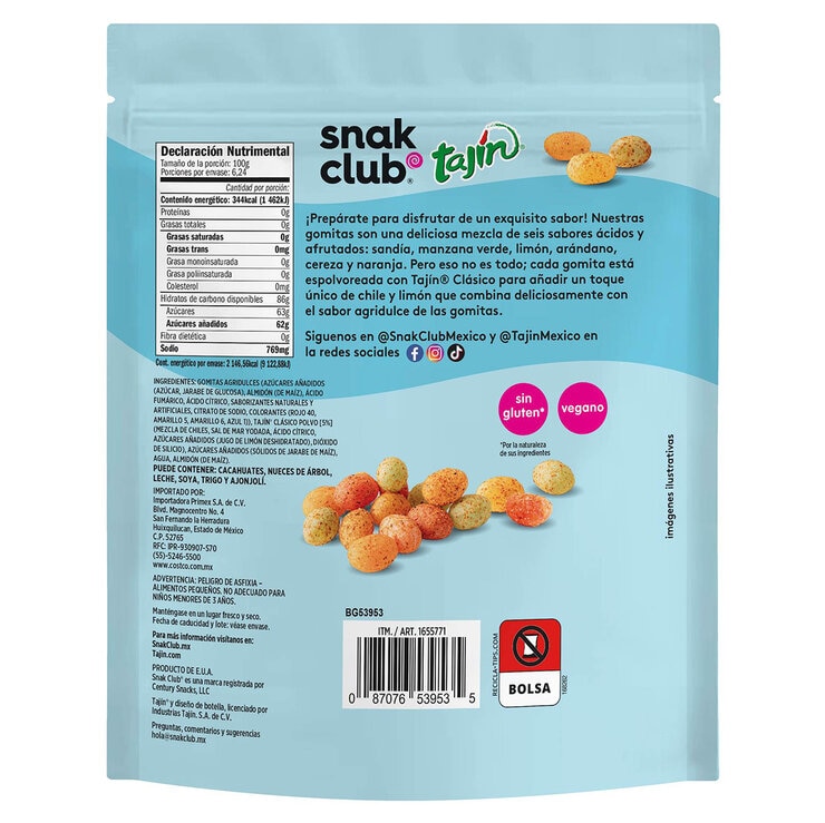 Snak Club Jelly Beans Agridulces con Tajín 624 g — Imagen 2 de 2