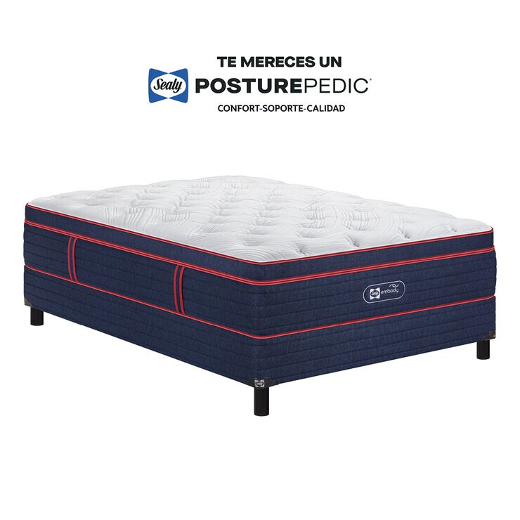 Sealy, Embody Soft Red, Colchón y Box Queen Size — Imagen 3 de 4