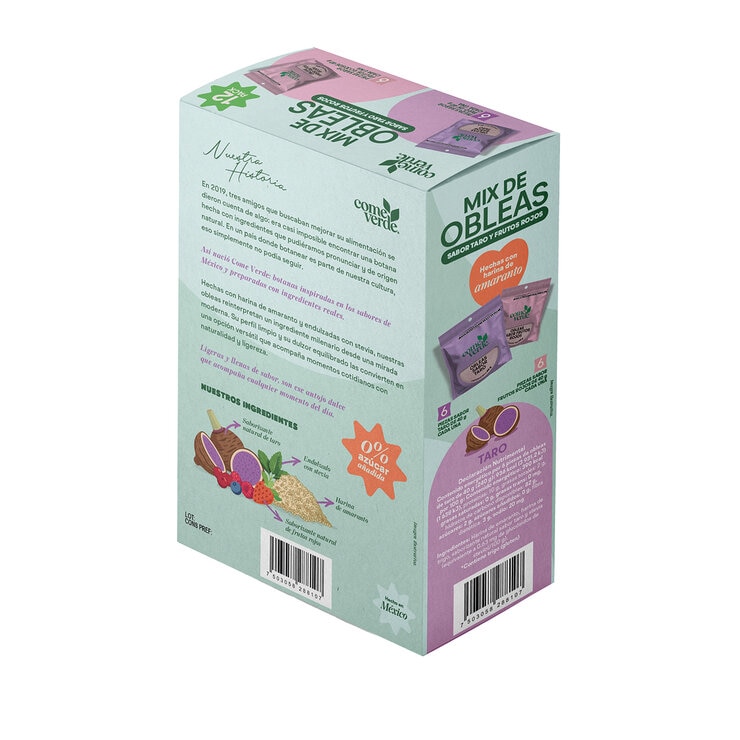 Come Verde Mix de Obleas Sabor Taro y Frutos Rojos 12/40 g — Imagen 2 de 2