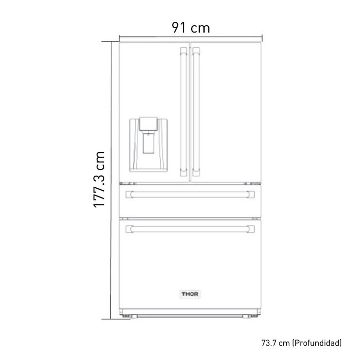 Thor Kitchen Refrigerador French Door 36" — Imagen 2 de 4