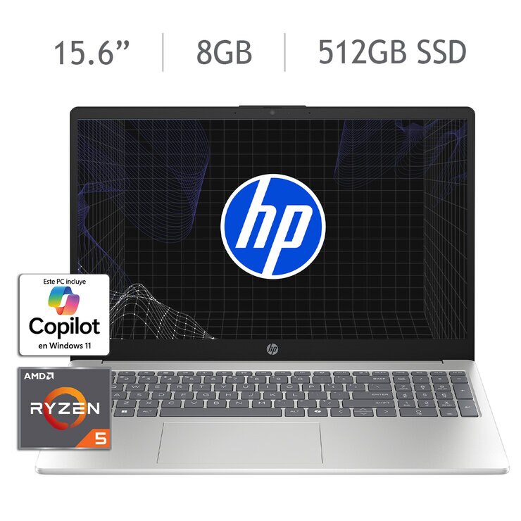 HP 15-fc0265la Laptop 15.6" Full HD AMD Ryzen 5 8GB 512GB SSD + 12 Meses M365 Personal — Imagen 1 de 4