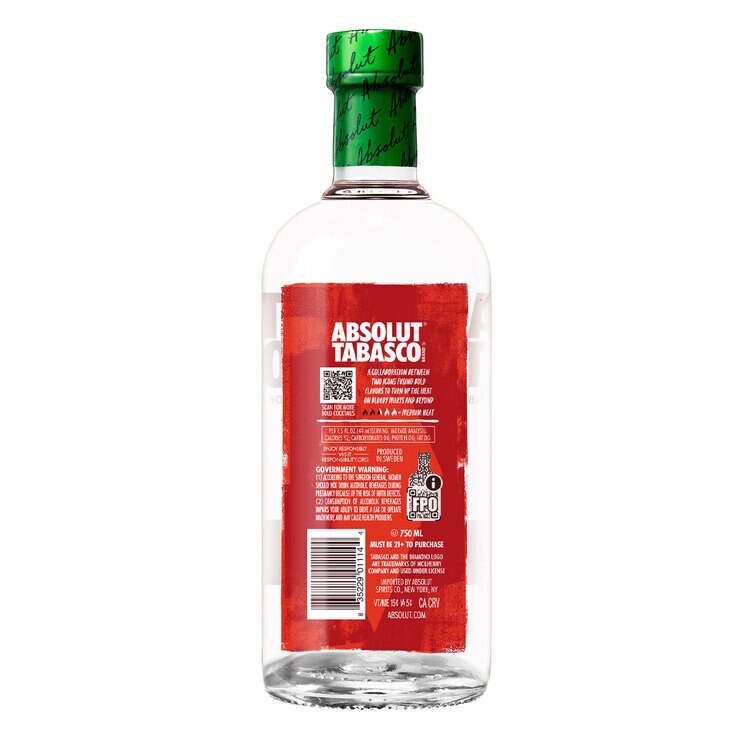 Vodka Absolut Tabasco 750 ml — Imagen 2 de 2